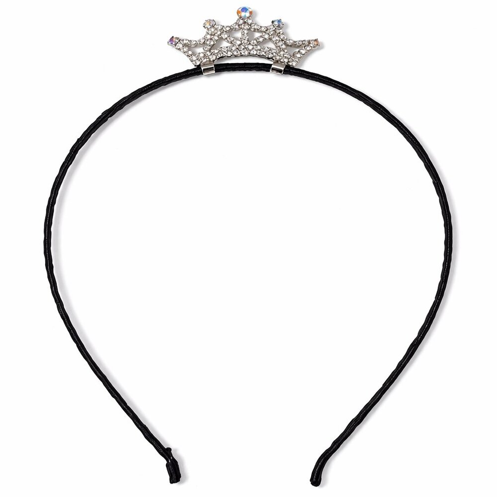 Couture Clips Boutique‎ Black w/Silver Crown Girls Princess Tiara Headband NEW